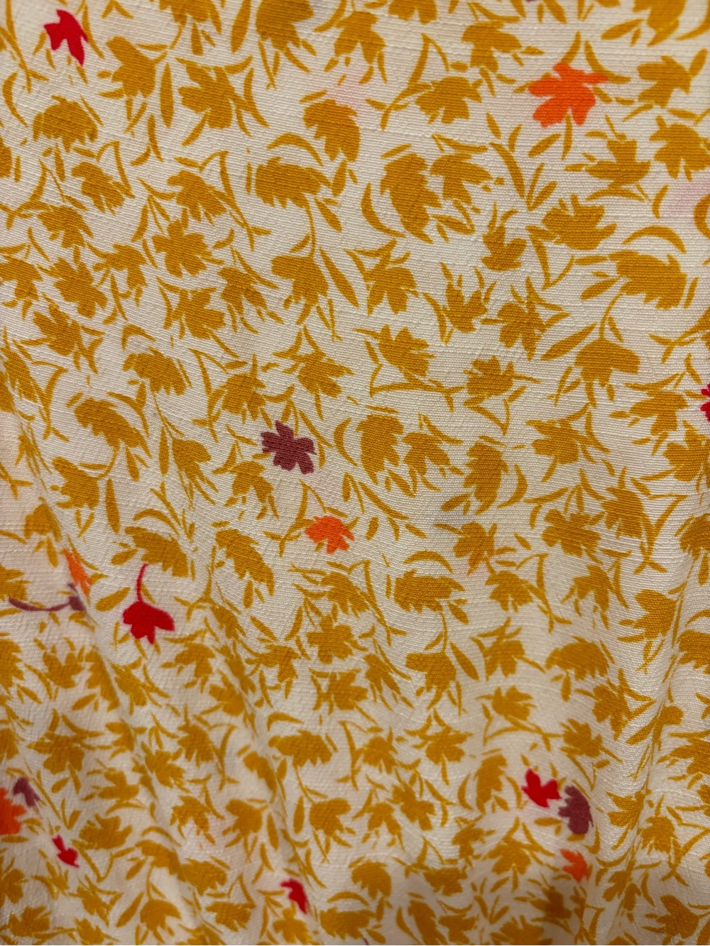 Free People In Full Bloom Midi Dress Goldenrod Ivory Floral Smocked Boho Women S - Picture 12 of 16
